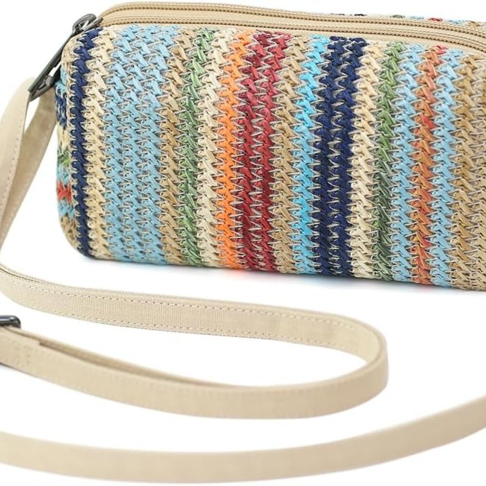 Versatile Bluestripe Crossbody Bag - Handcrafted Small Bag for Women, 4.59 oz
